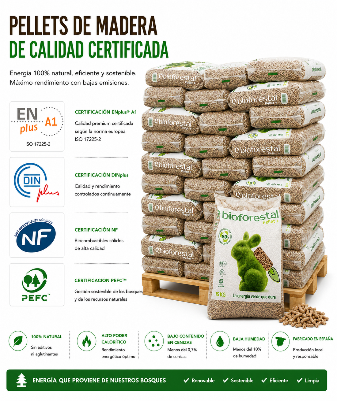Pellets Bioforestal 630 kg